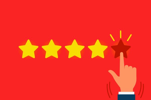 advanced system repair review system optimizers hand on star 4 yellow stars on red background